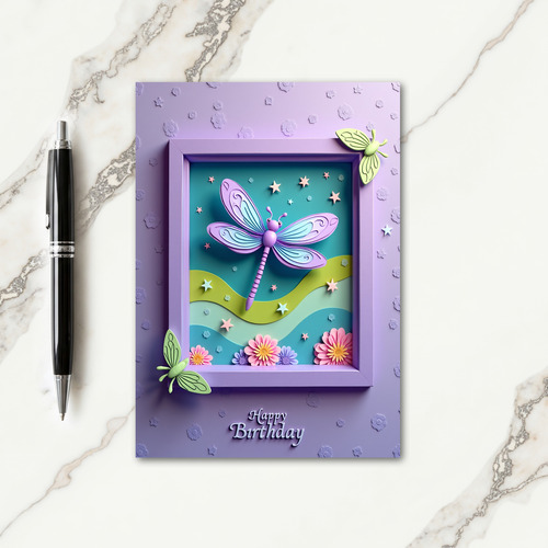 Polka Dot Butterfly Garden Card