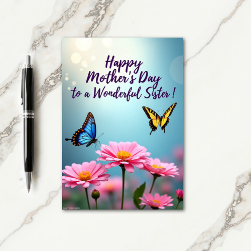 Polka Dot Butterfly Hello Card