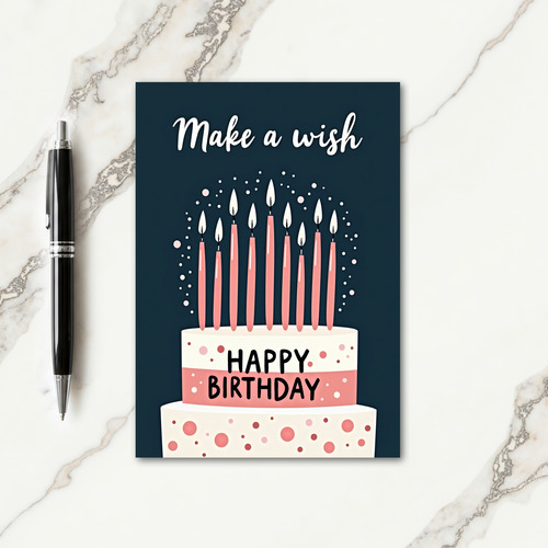 Polka Dot Cake Birthday Card