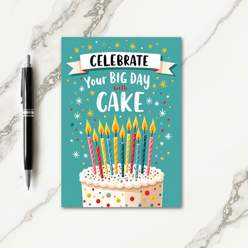 Polka Dot Cake Celebration Card