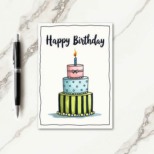 Polka Dot Cake Party Card
