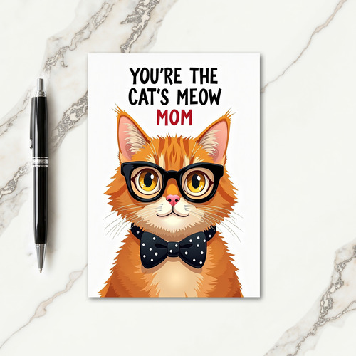 Polka Dot Cat Love Card