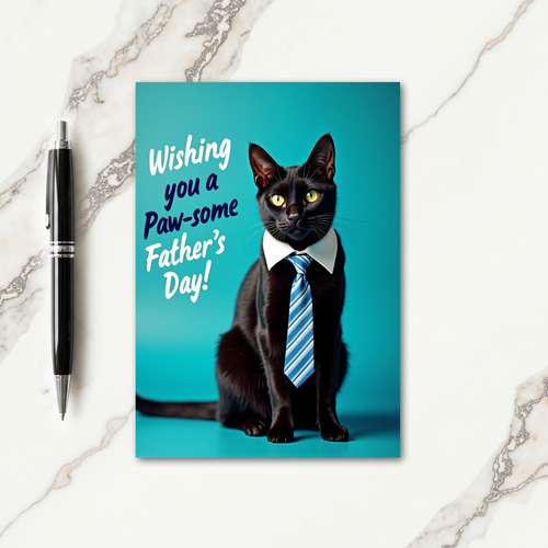 Polka Dot Cat Portrait Card