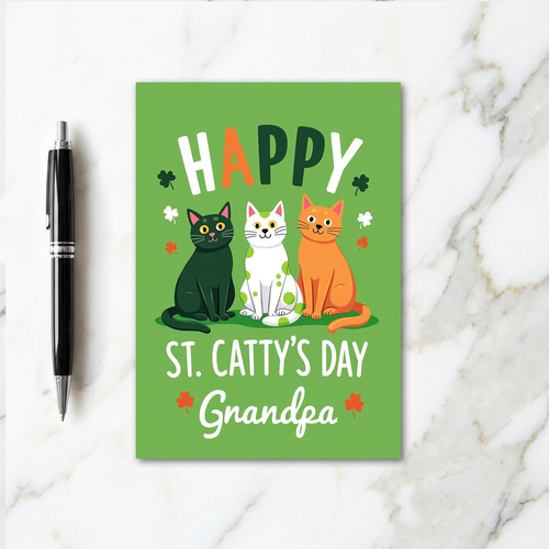 Polka Dot Cats Grandpa Card