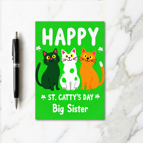 Polka Dot Cats St Cattys Day Card