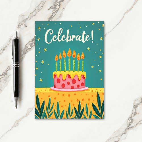 Polka Dot Celebrate Cake Card