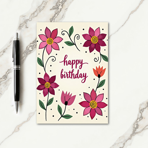 Polka Dot Celebratory Floral Card