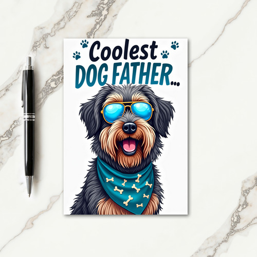 Polka Dot Coolest Dog Father Card