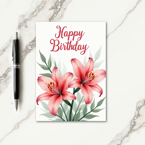 Polka Dot Coral Bloom Card