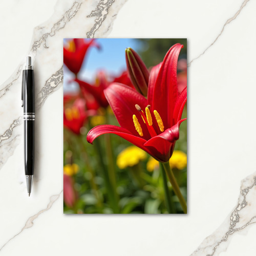 Polka Dot Crimson Bloom Art Card