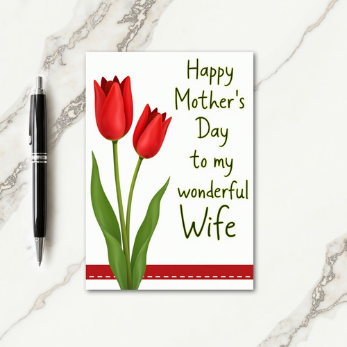 Polka Dot Crimson Blossom Message Card