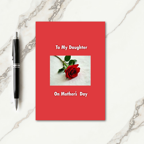 Polka Dot Crimson Flower Card
