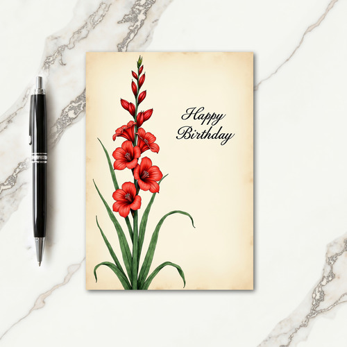 Polka Dot Crimson Petal Card