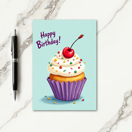 Polka Dot Cupcake Treat Card