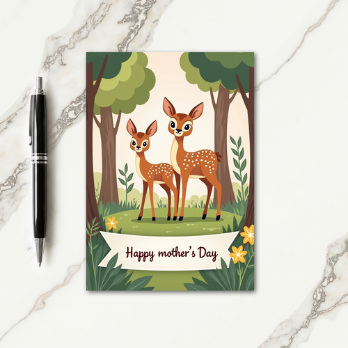 Polka Dot Deer Scene Card