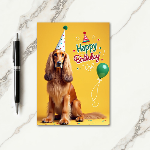 Polka Dot Dog Birthday Card