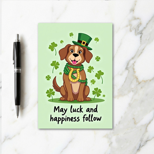 Polka Dot Dog Luck Card