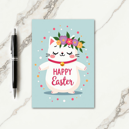 Polka Dot Easter Cat Card