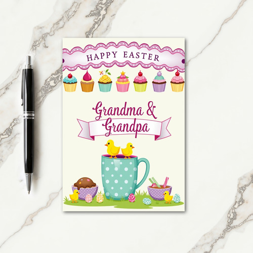 Polka Dot Easter Cupcake Card