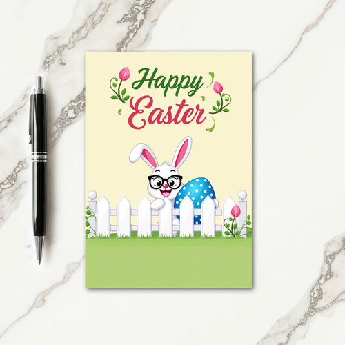 Polka Dot Easter Egg Bunny Card