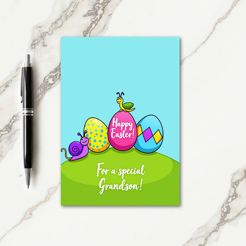 Polka Dot Easter Egg Grandson Card