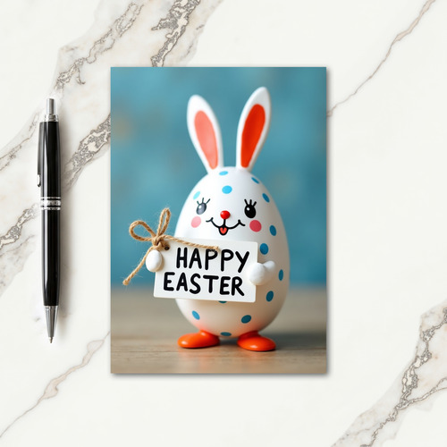 Polka Dot Easter Faux Porcelain Card