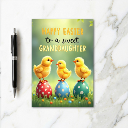 Polka Dot Easter Granddaughter Card