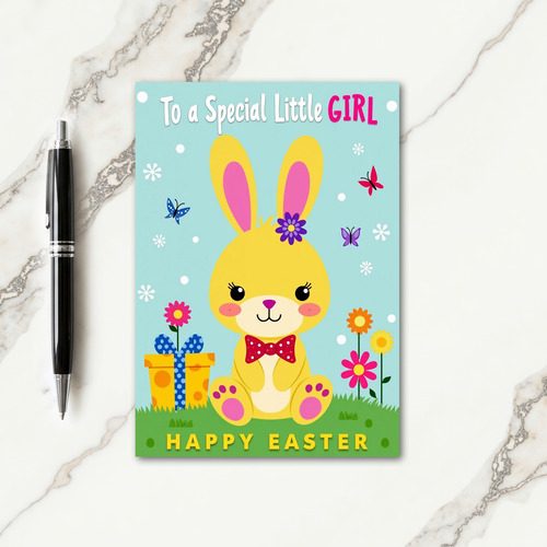 Polka Dot Easter Little Girl Card