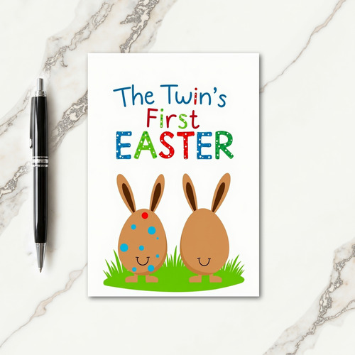 Polka Dot Easter Twins Card