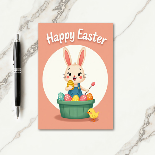 Polka Dot Egg Basket Card