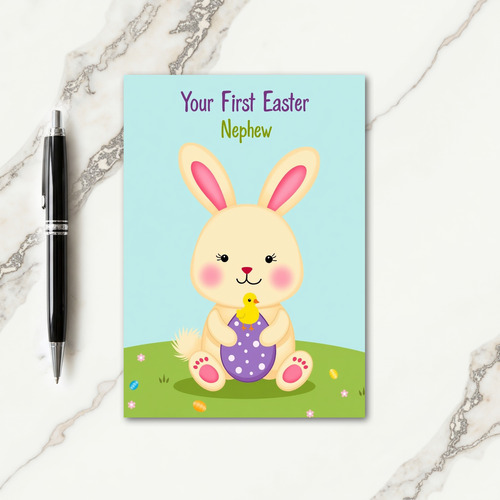 Polka Dot Egg Rabbit Spring Card