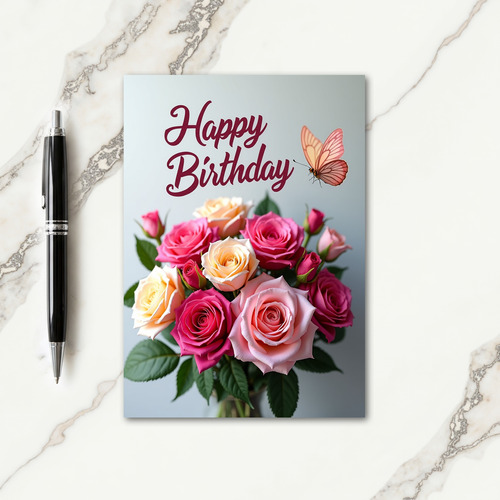 Polka Dot Elegant Rose Card