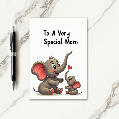 Polka Dot Elephant Love Card