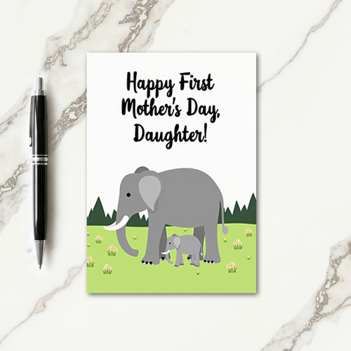 Polka Dot Elephant Scene Card