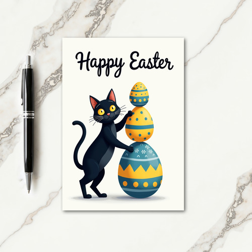 Polka Dot Feline Fun Card