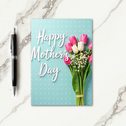 Polka Dot Floral Arrangement Card