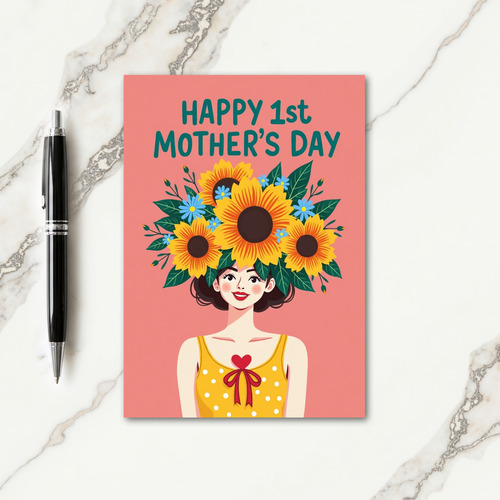 Polka Dot Floral Art Card