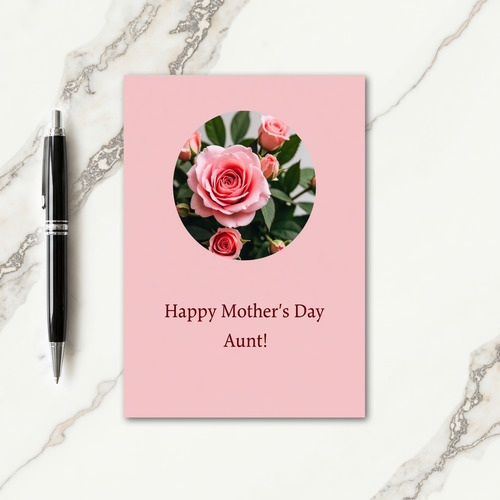 Polka Dot Floral Aunt Card