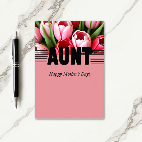 Polka Dot Floral Aunt Mothers Day Card