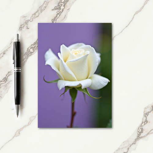 Polka Dot Floral Bloom White Card