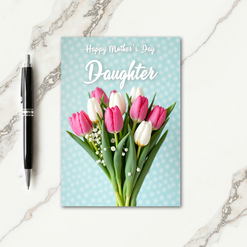Polka Dot Floral Bouquet Card