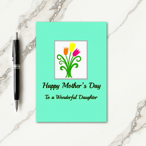 Polka Dot Floral Daughter Card