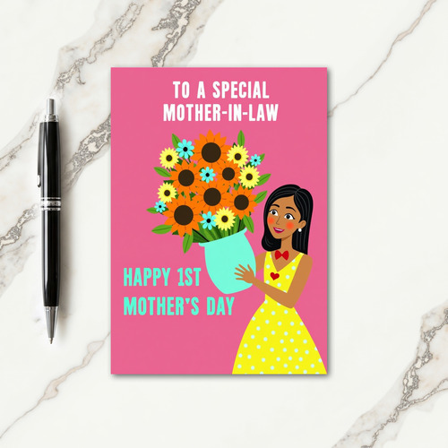 Polka Dot Floral Design Card
