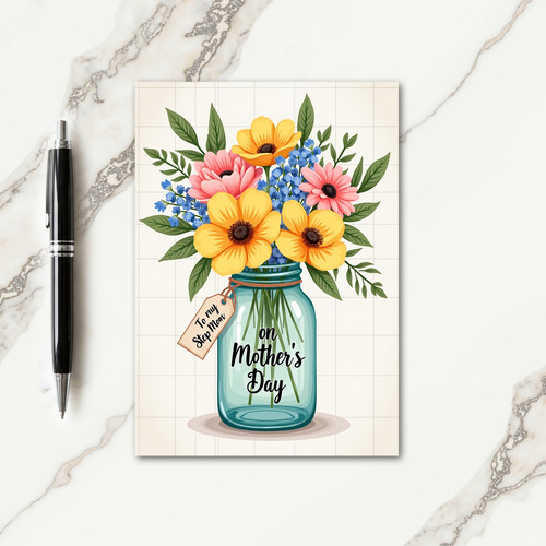 Polka Dot Floral Display Card