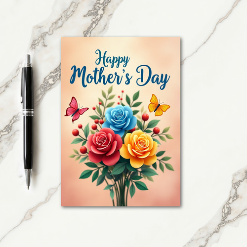 Polka Dot Floral Family Card