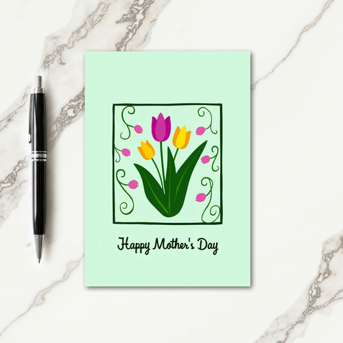 Polka Dot Floral Frame Card