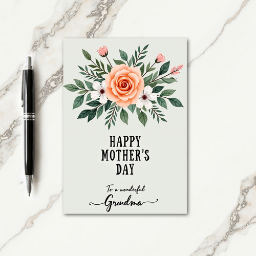 Polka Dot Floral Grandma Card