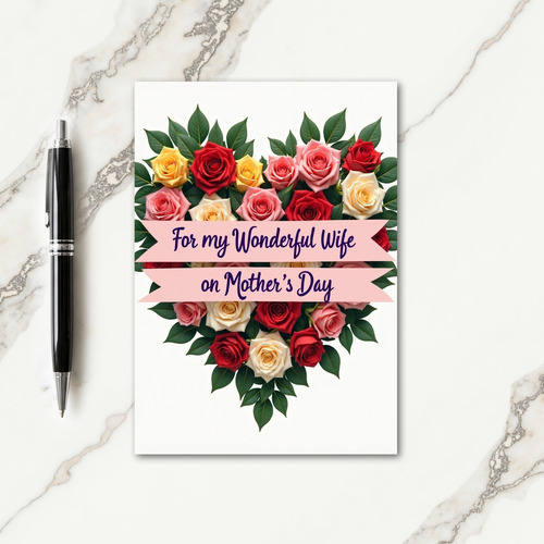 Polka Dot Floral Heart Love Card