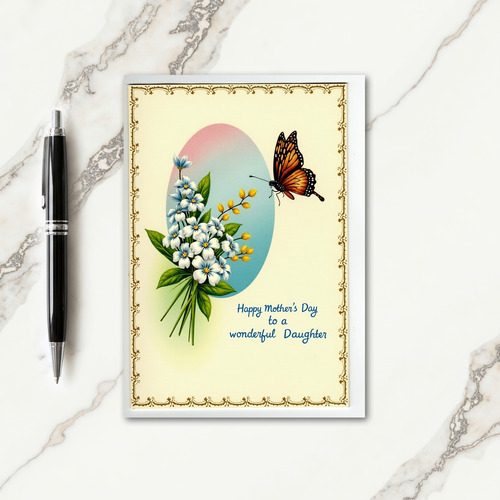 Polka Dot Floral Insect Greeting Card