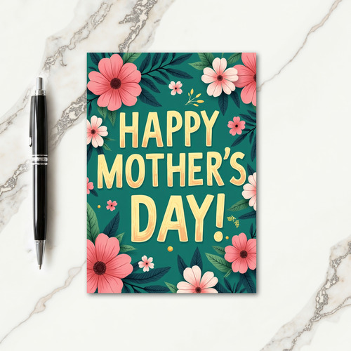 Polka Dot Floral Message Card